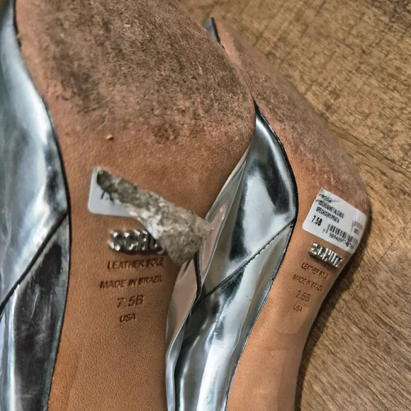 SCHUTZ Silver Metallic Pointed Ankle Booties - Picture 12 of 12